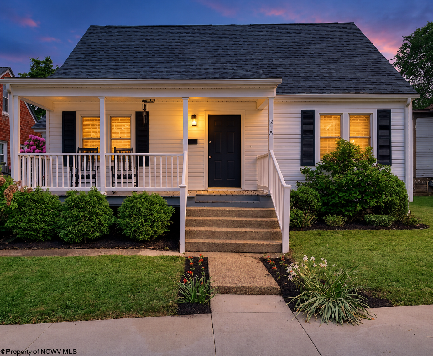 Digitally enhanced twilight exterior of 215 Gordon Street